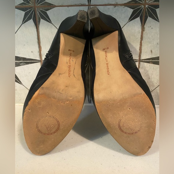 Adrienne Vittadini Platform Black Leather Shooties - Picture 11 of 14
